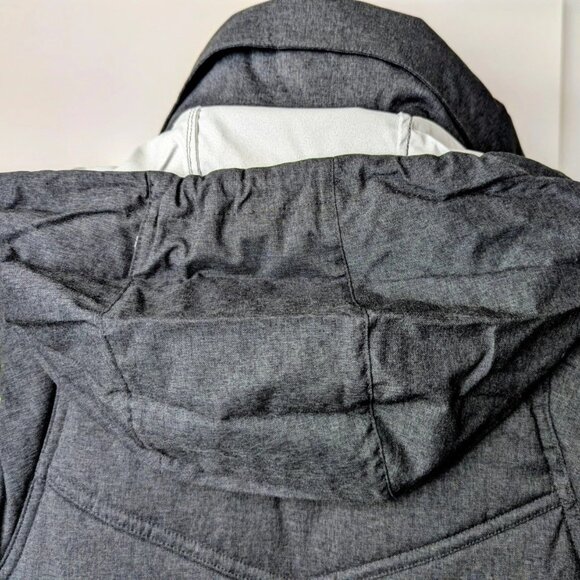 Nike Women’s M Reversible Golf Vest Gray Purple Green Plaid Full Zip Pocket Hood - Picture 7 of 10